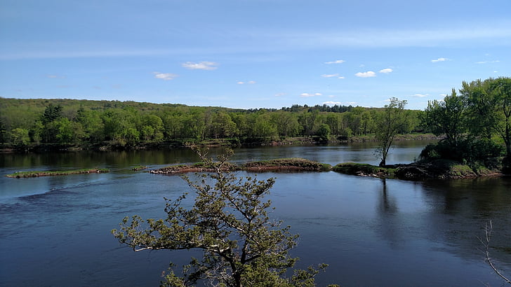 St croix río, Minnesota, Wisconsin, primavera, Río de la naturaleza, agua
