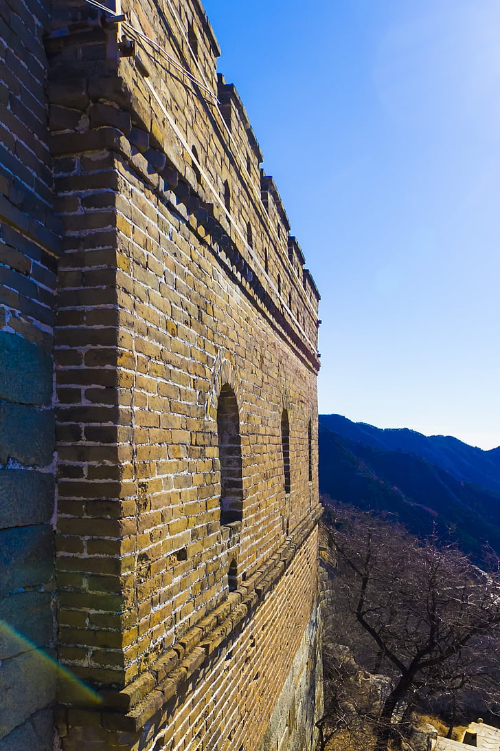 Kina, Peking, veliki zid, gradske zidine, krajolik, zid, zgrada
