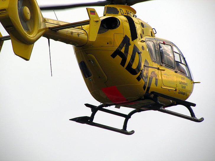 helicopter, rescue helicopter, rotor blades, fly, air space, save, adac