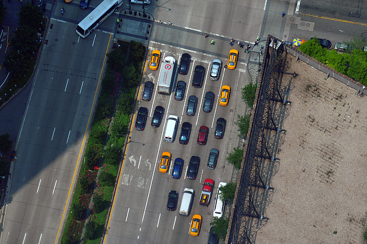 taksi, kelių, užmiestyje, eismo, New york city, kelionės, transportas