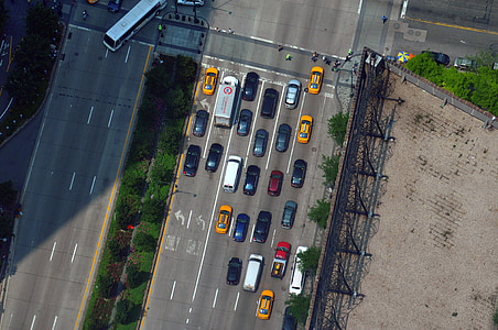 taxi, carretera, l'autopista, trànsit, ciutat de Nova york, viatges, transport