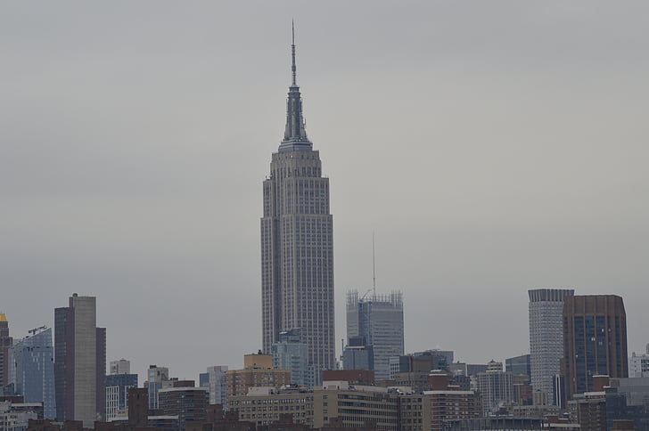 Empire state, bygning, New york, høj