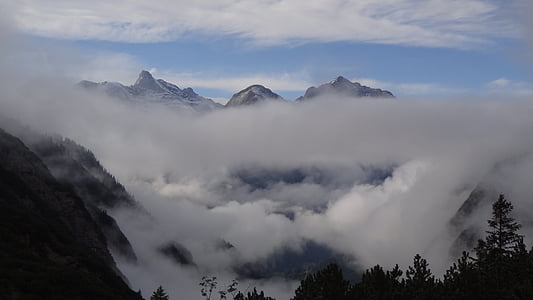 Alps, muntanyes, núvols, muntanya, natura, cim de la muntanya, representacions