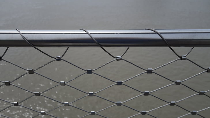 žica, cijev, ograda, ograda mosta, redovito, uzorak, linije