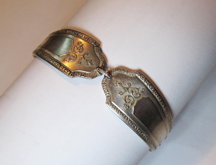 spoon bracelet, bracelet, silver, sterling silver, homemade, jewelry, handmade