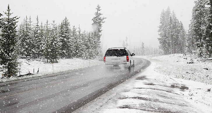 neu, carretera, l'hivern, cotxe, Roadtrip, viatge per carretera, tempesta de neu