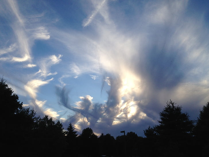 雲, 空, 自然, 抽象的な, cloudscape, 高, 日光