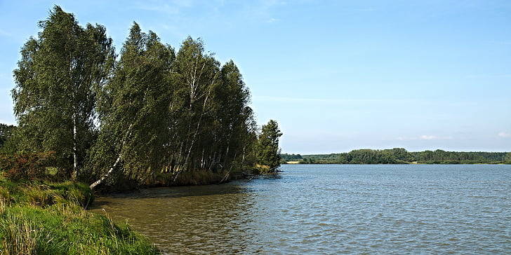 south bohemia, trebonsko, pond, bank, water-level, clouds, landscape