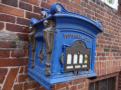 пощенски кутии, пощенска кутия, синьо, архитектура, стар, старомодно