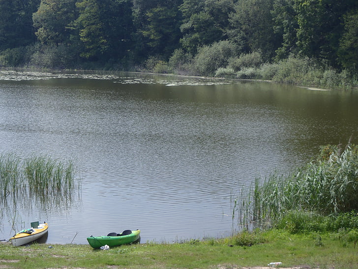 rivière, Obra, paysage, Pologne, kayaks, Kanoo, Lac