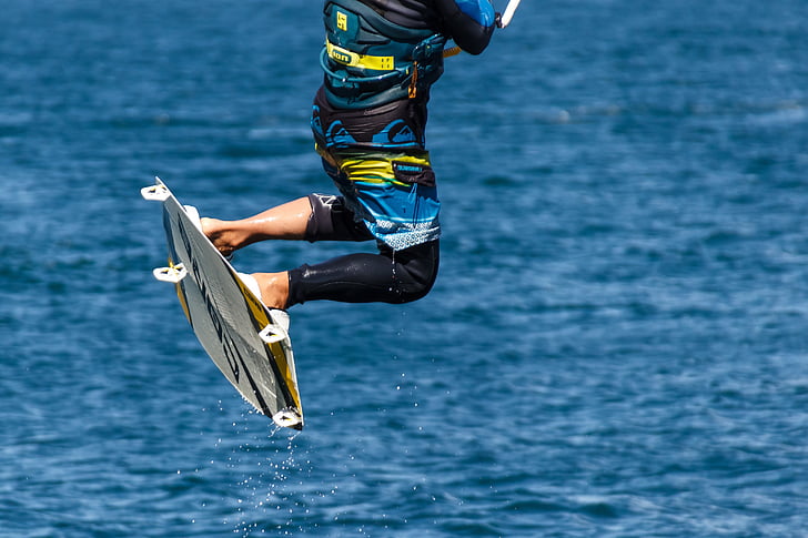 kite surfingu, kitesurfing, sporty wodne, Sport, szyby przedniej, skok, dynamiczne