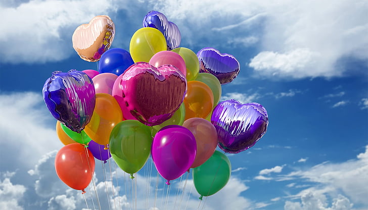 balls, balloon, balloons, rubber, plastic, fly, helium