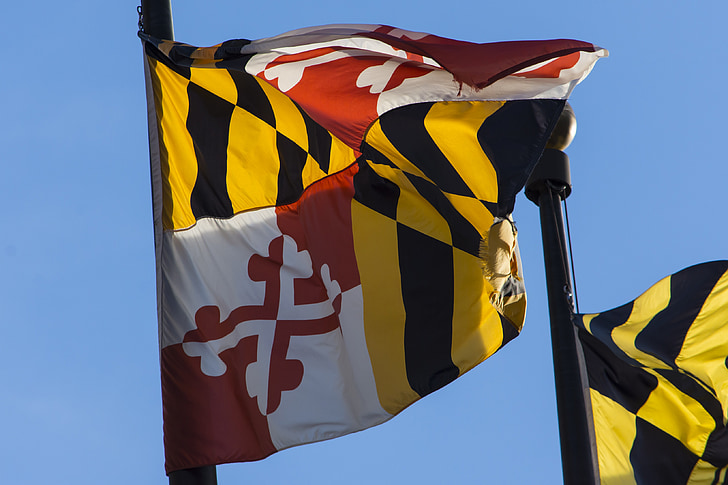 Maryland, drapeau, pôle, urbain