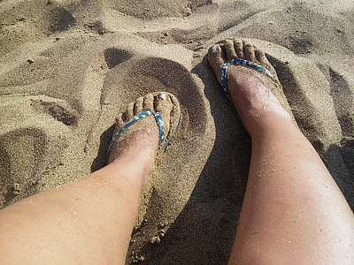 kaki, pasir, musim panas, laut, liburan, perjalanan, liburan