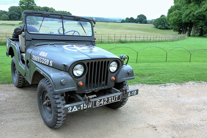 Willys jeep, Jeep, Willys-Overland, groen, Vintage, oude, militaire