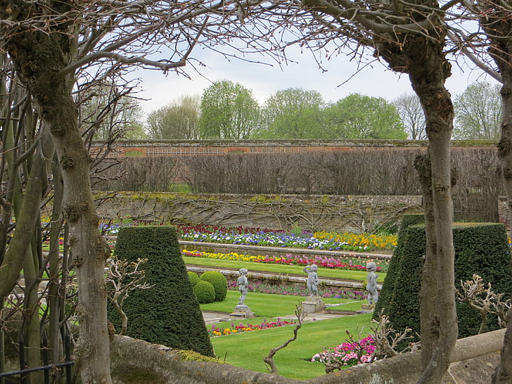 garden, spring, flowers, outdoors, hampton, court, palace