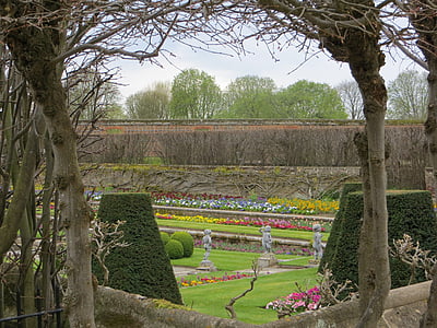 정원, 봄, 꽃, 야외에서, 햄튼, 법원, 궁전