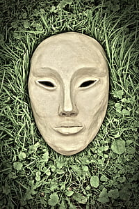 naturaleza, máscara, nueva era, hierba, místico