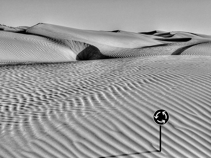 Sand, Desert, matkustaa, ILS, liikenneympyrä