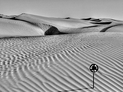 sable, désert, voyage, ils, rond point