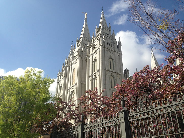 Plac świątyni, Mormon, Świątynia, Salt lake city, punkt orientacyjny, Architektura, Historia