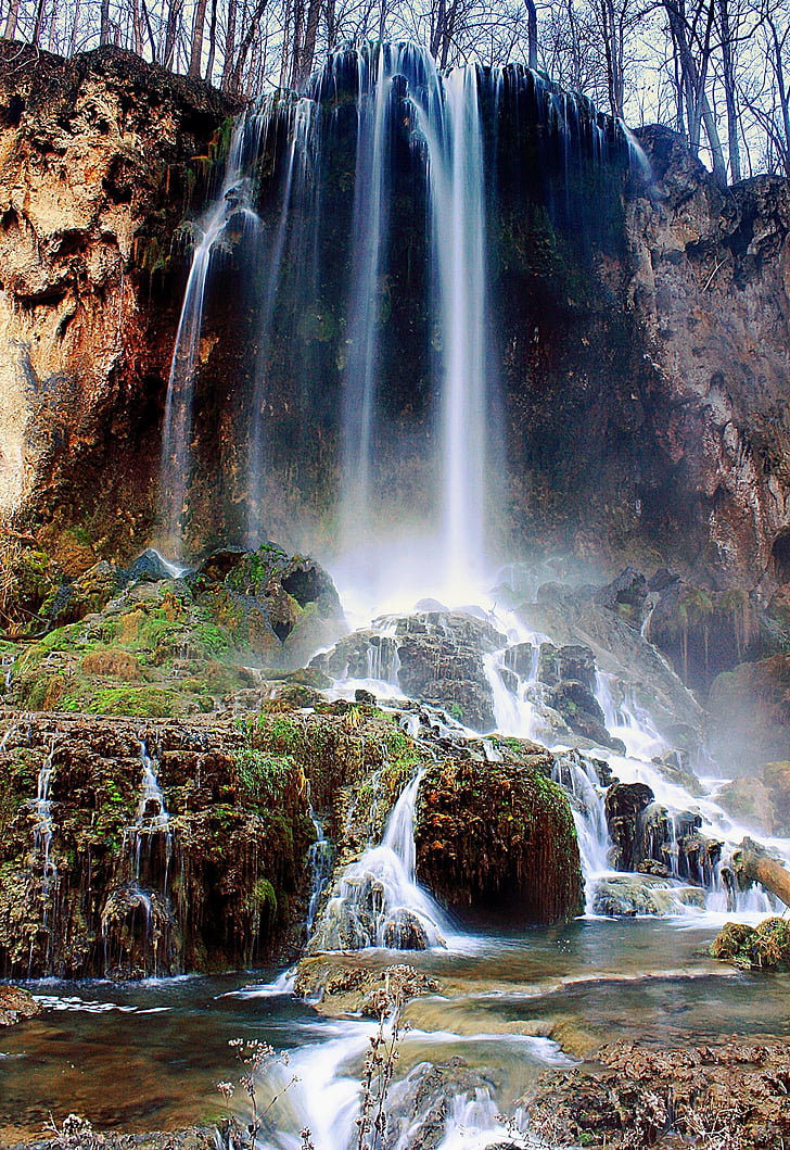 waterfall, virginia, nature, landscape, water, scenic, rocks