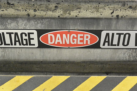 perigo, Underground, metrô, metrô, eletricidade, tensão, aviso