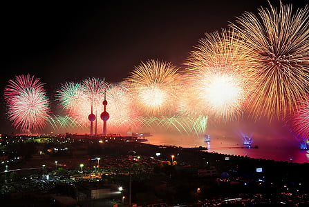 2016, celebrate, celebration, city, december 31, explosion, firework