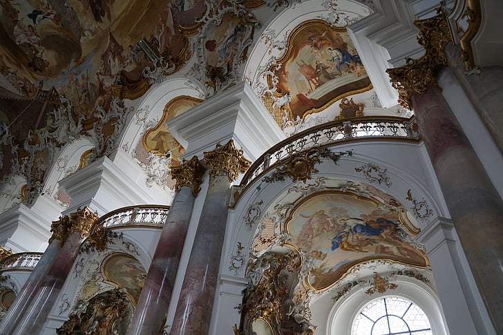 kostel, zwiefalten, barokní, víra, Bůh, Münster, Německo