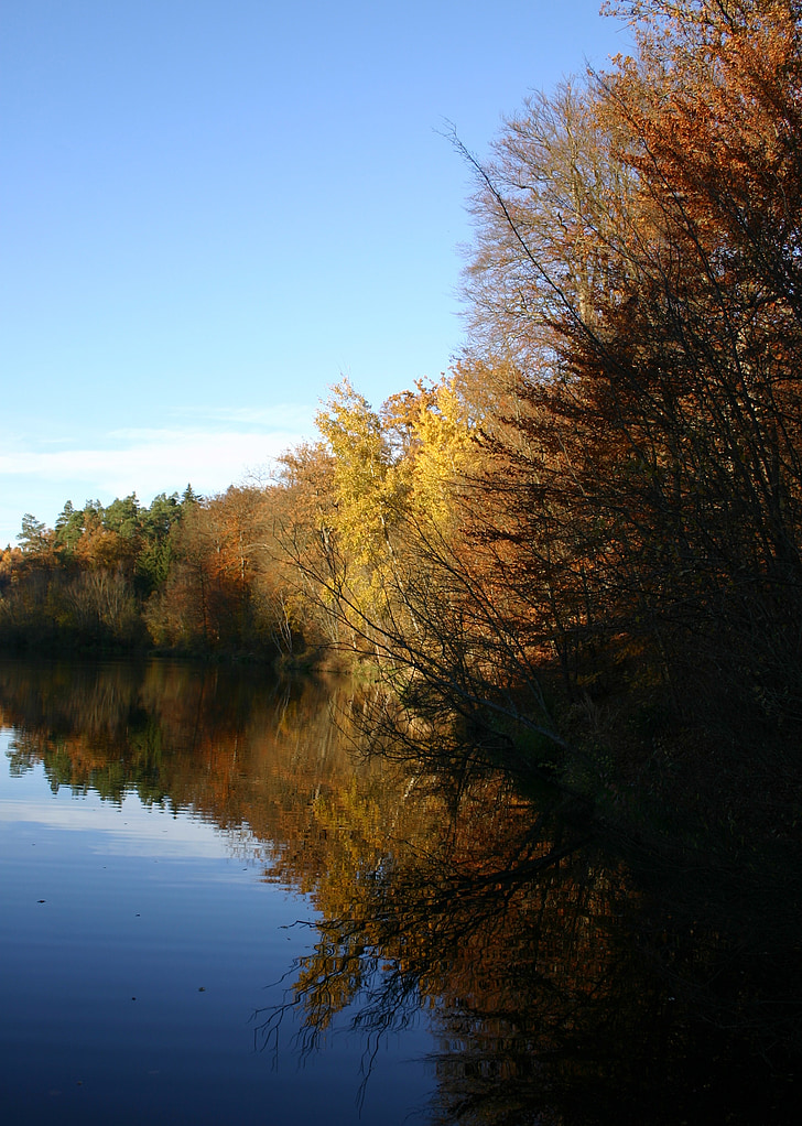 jezero, vode, jesen, jesenje raspoloženje, jesenje drveće, stabla, šuma
