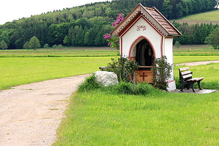 wayside chapel, chapel, house of prayer, nature, away, christianity, patron saint