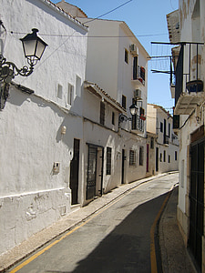 Altea, Spania, gamle, gatene, hus, fasade, Urban