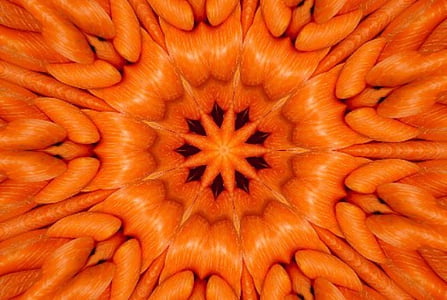 carote, simmetria, arancio, arte