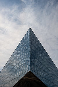 Architektur, Gebäude, Wolken, Glas, niedrigen Winkel gedreht, moderne, Perspektive
