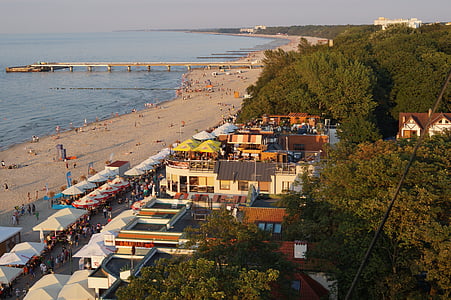 plage, Kołobrzeg, Pologne, mer Baltique