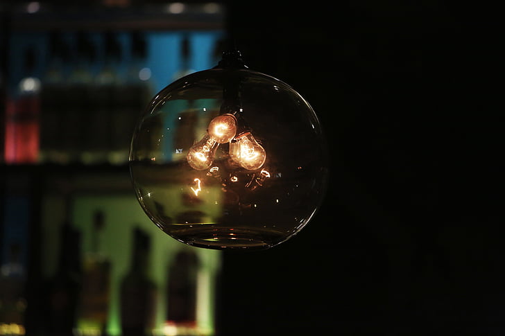 electricity, glass, lamp, light, light bulbs, decoration, night