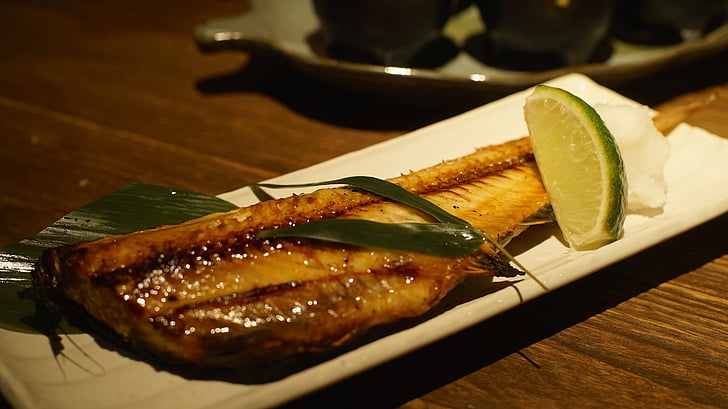peixe grelhado, culinária do Japão, e o vento, Kaiseki, comida, grelhado, gourmet