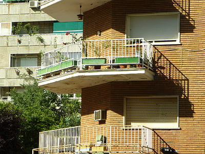 μπαλκόνι, cantilever, κουπαστή, οπτική γωνία, βεράντα, εξωτερικό, στέγαση