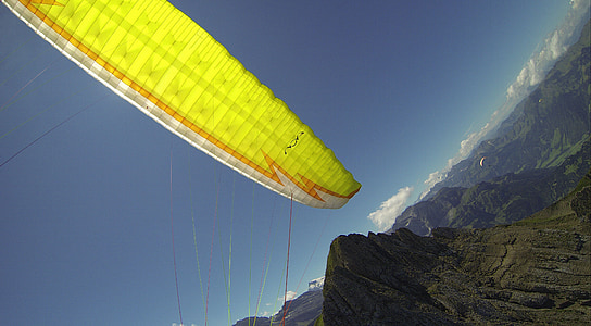 paragliding, flyve, sommer, bjerge, dom, brise, Engelberg