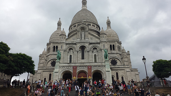 Párizs, templom, Franciaország, Montmartre, Sacre-coeur, bazilika