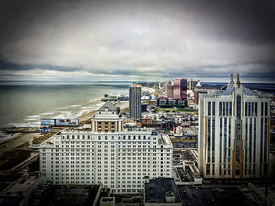Atlantic city, Jersey shore, Panorama, oceán, pobřeží