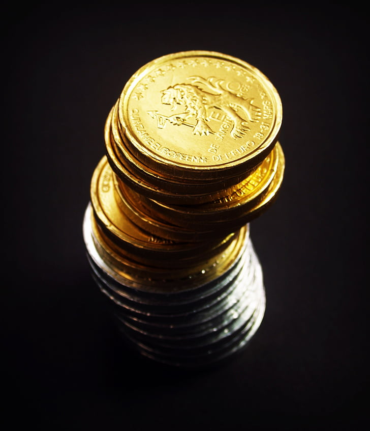 coin, gold, cash, isolated, tower, economy, rate