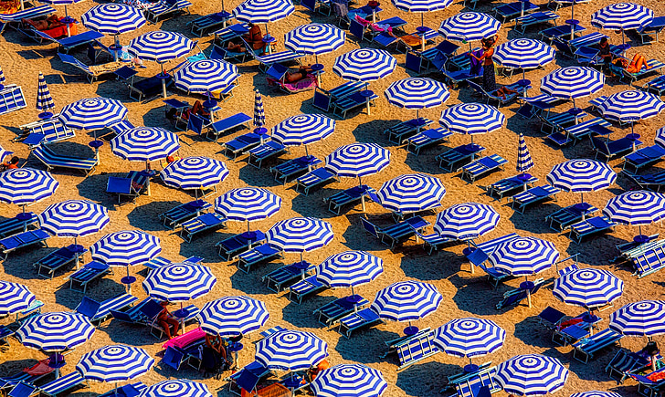 strand, zand, paraplu 's, Toerisme, vakantie, vakantie, zomer