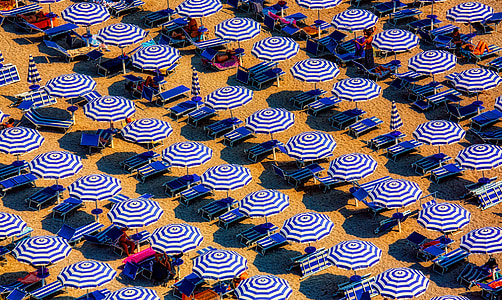 stranden, Sand, paraplyer, turism, semester, Holiday, sommar