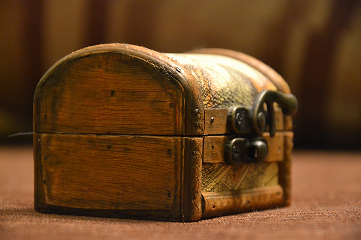 Kuferek, pudełko, opakowania, drewno - materiał, staromodny, stary, w stylu retro