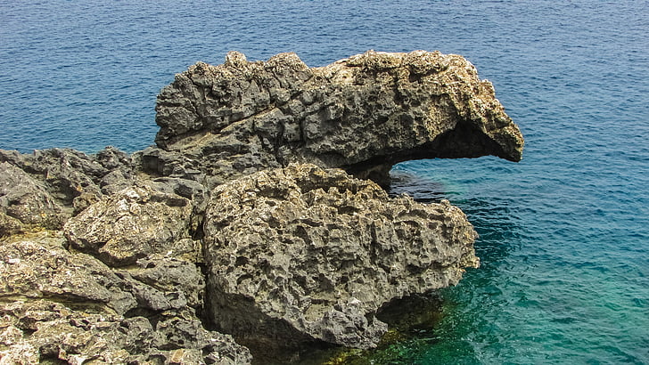 Ciprus, a Cavo greko, rock, sziklás part, tengerpart, tenger