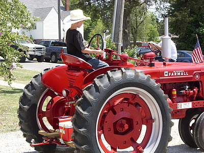 tracteur, matériel, Agriculture, mécanique, machines, agriculteur, chapeau de Cowboy