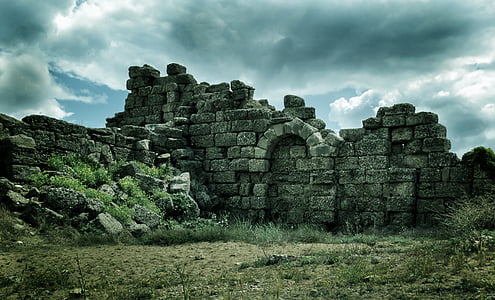 ruina, partea, Turcia, riviera turcească, antichitate, clădire, vacanta