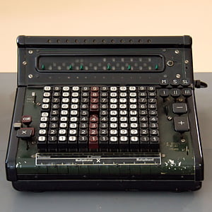 máquina de calcular, mecanicamente, velho, mecânica, Historicamente, chaves, porzellaneum annaburg