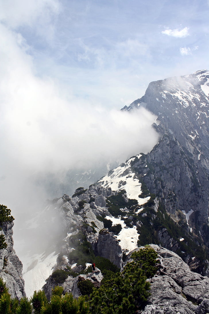 fog, mystical, ghostly, mountains, berchtesgadener land, alpine, bavaria